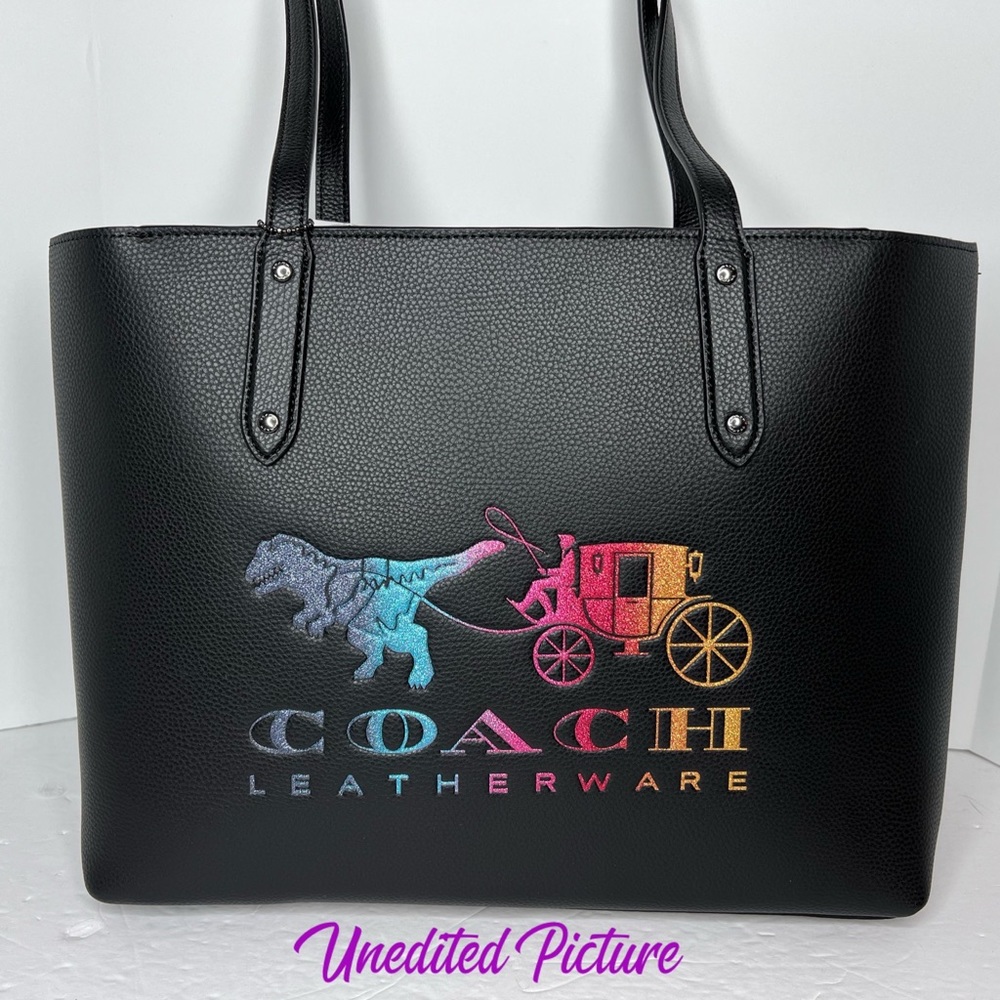 Coach Rexy T-Rex Heritage Carriage Ombré Multi-Colored Central Tote Rare Bag NWT - Picture 9 of 10